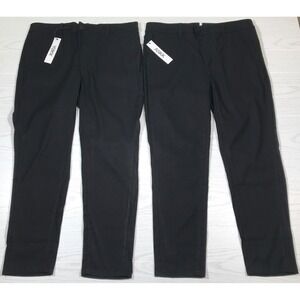 ASKK NY Chino Pants Women 2 Black Linen Blend High Rise Lightweight Lot Of 2 NEW